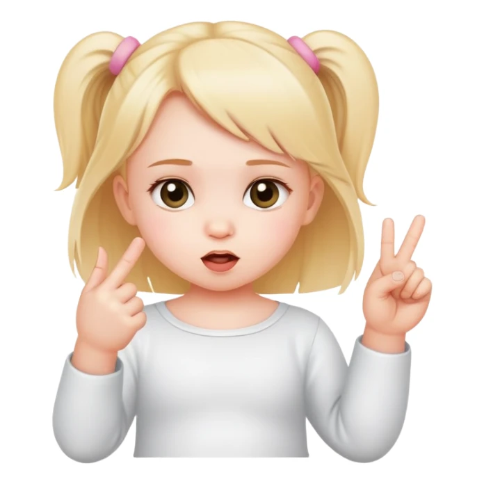 Cute baby girl doing middle finger  sticker