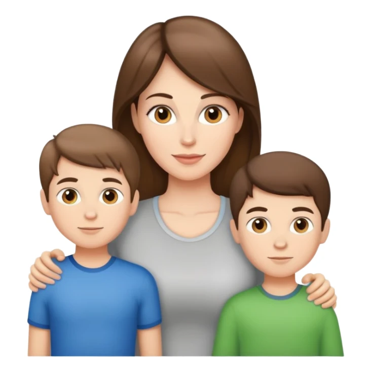 Light brunette beautiful fit mom with 3 sons sticker