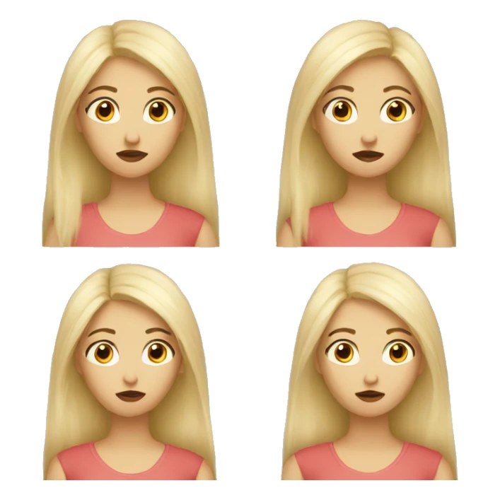 Confused girl white and blonde sticker