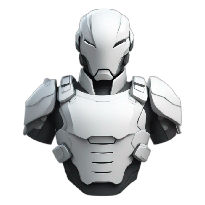 futuristic white Phantom squad Infiltration armored breastplate arms sticker