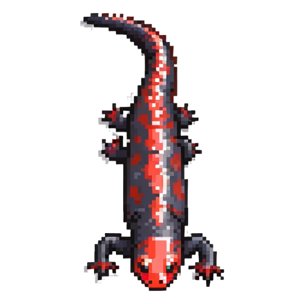 red-spotted salamander with black body and bright red spots sticker