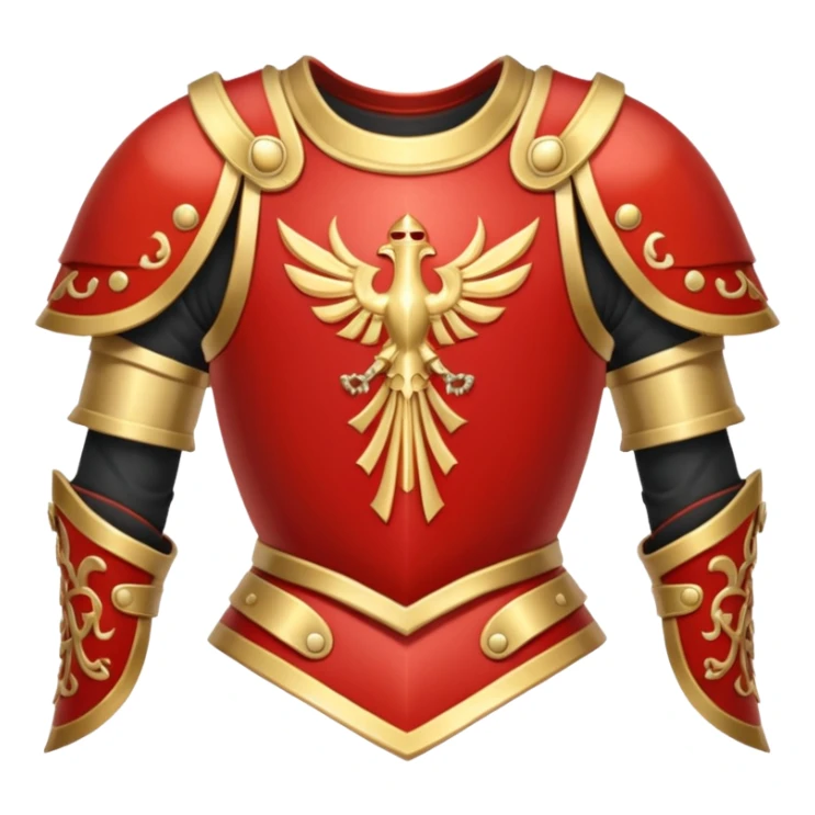 gold-red cuirass + twin blades. negative : characters sticker