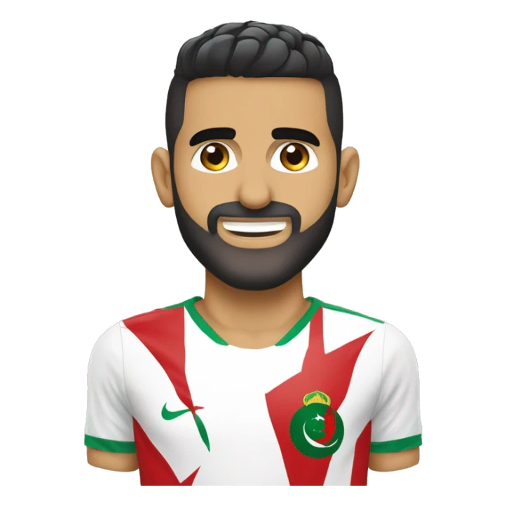 Riyad Mahrez avec le drapeau de l’Algérie  sticker