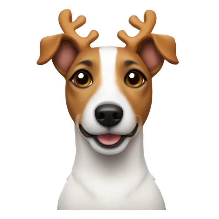 Jack Russell Terrier in a reindeer costume sticker