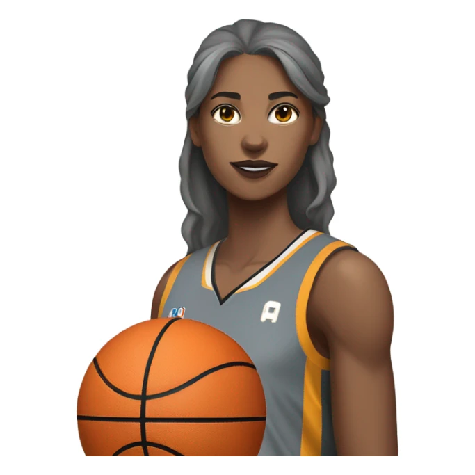 Grey wolf and female basketball grey uniform player number 0 sticker