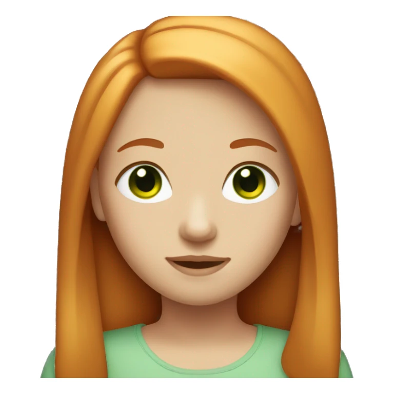 Girl with straight ginger hair and green eyes sticker