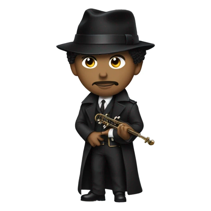 the musician prince as a detective, wearing black sticker