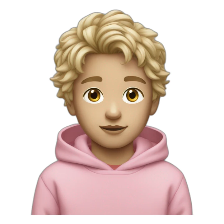 boy fair hair and pink sweatshirt stone island  sticker
