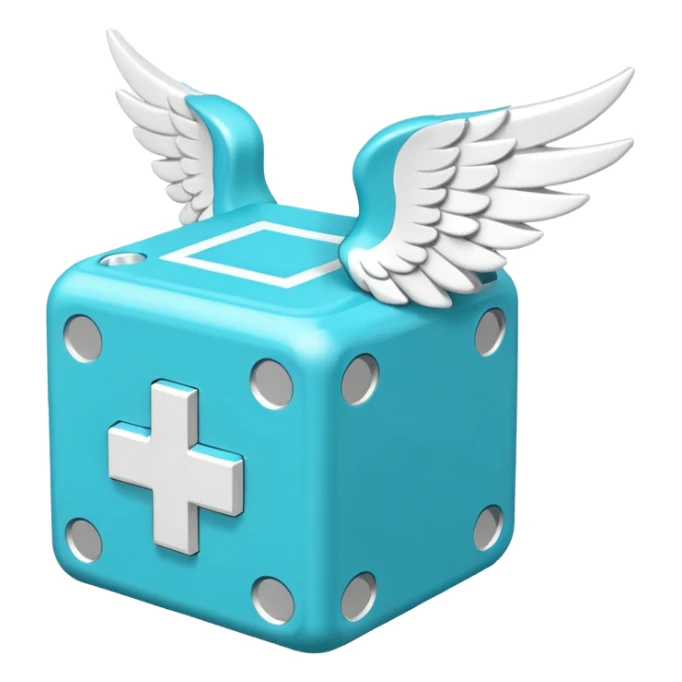 Number cyan 67 Lucky Block with white wings  sticker