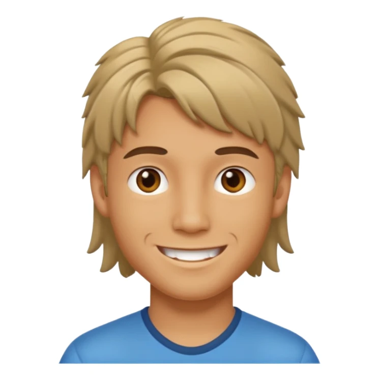 a boy with mullet hair sticker