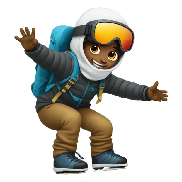 Snowboarder holding onto a drone for dear life sticker