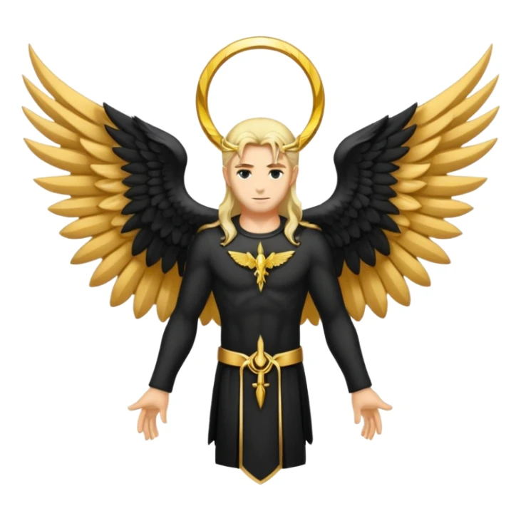 holy saint emblem with black wings lucifer sticker