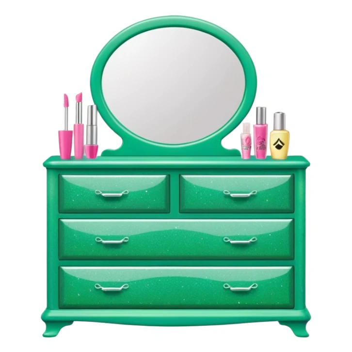 barbie dresser green with glitter sticker