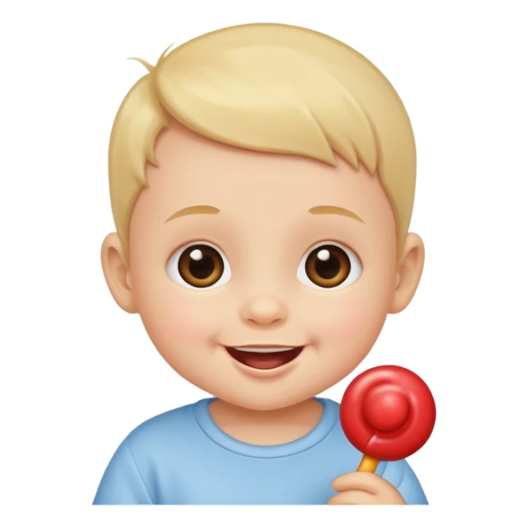 emoji cute baby with sucker (only head, no ears) sticker