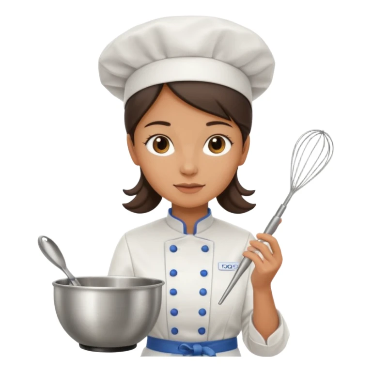 female chef holding whisk and bowl sticker