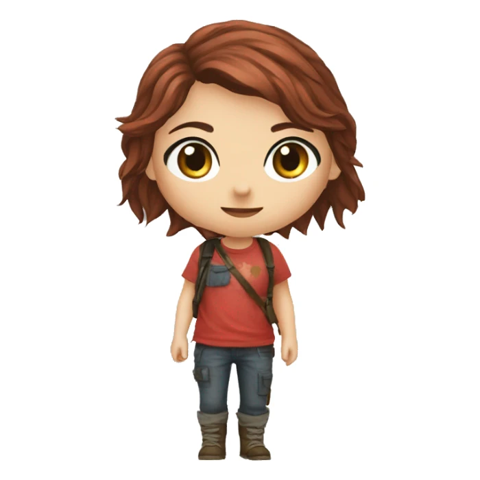 Ellie the last of us red t-shirt sticker