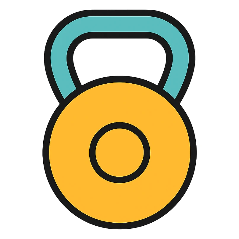 colored kettlebell icon sticker
