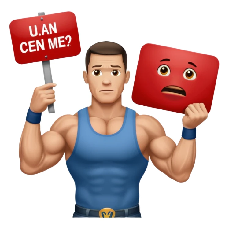 Jhon cena with sign u can see me sticker