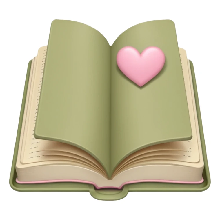 Khaki Open book in a girly style sticker