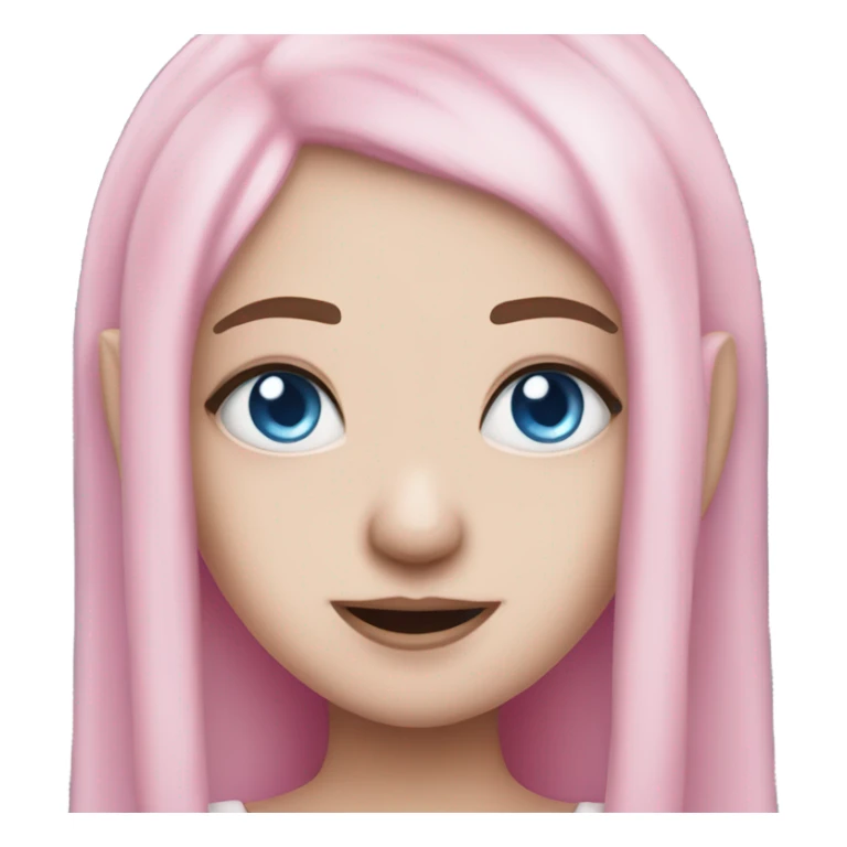 Cute pink pale vampire teeth vampire princess elf ears blue eyes pink hair sticker