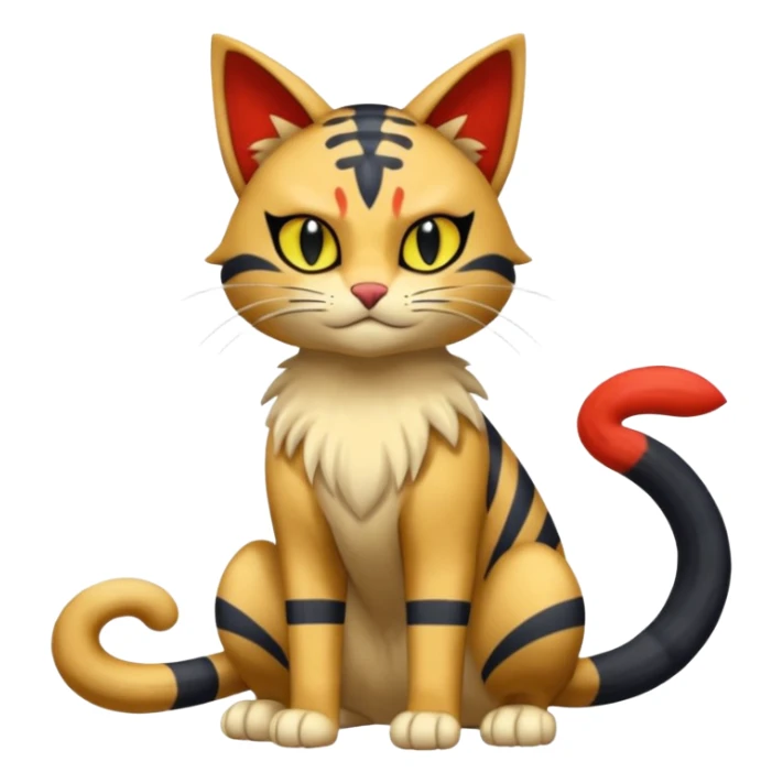 Meowth-Litten-Bastet-Fakémon-hybrid-creature (full body)  sticker
