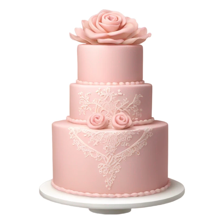 vintage pink cake three tier fancy sticker