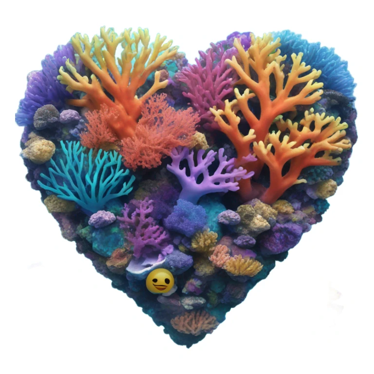 Colorful ocean Coral reef in a the shape of a heart sticker