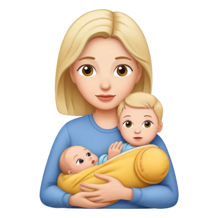 mom holding her baby sticker