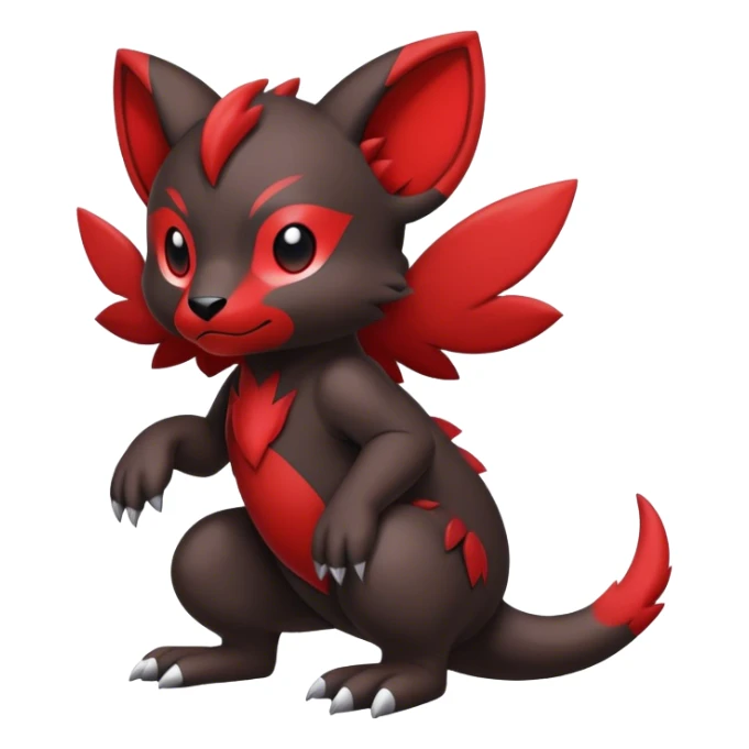 Cute cool black red animal hybrid Fakemon full body sticker