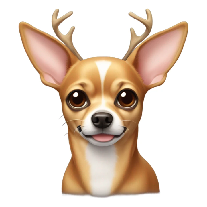 A chihuahua with deer antlers sticker