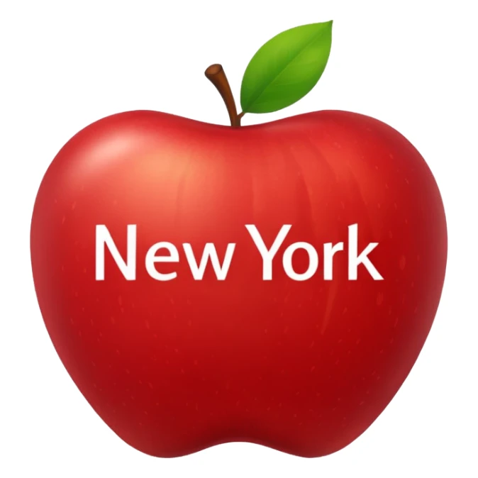 Manzana con el nombre de New York dentro sticker