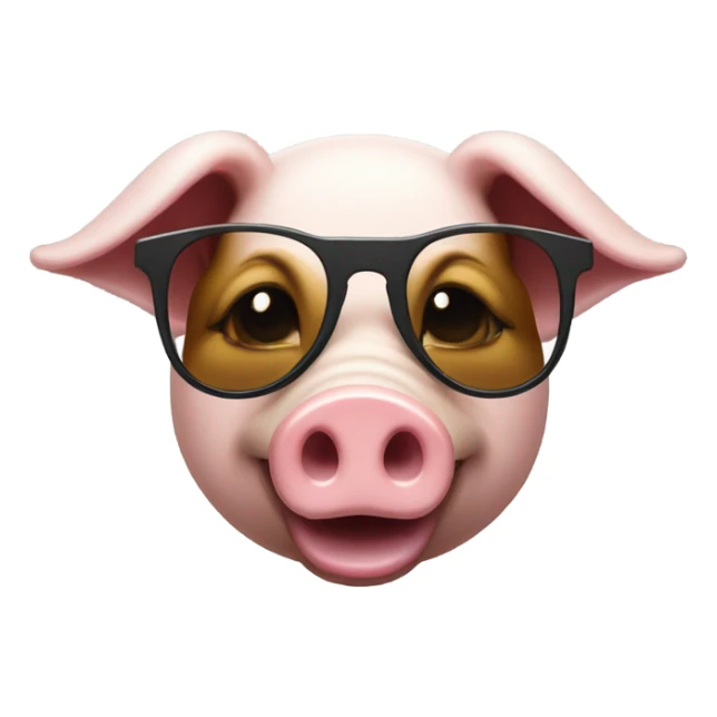 Happy pig cilinder sunglases sticker