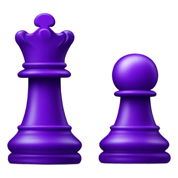 purple chess piece pawn split down the middle with a dark purple  sticker