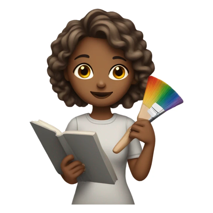 A girl is an artist with a palette in her hand sticker