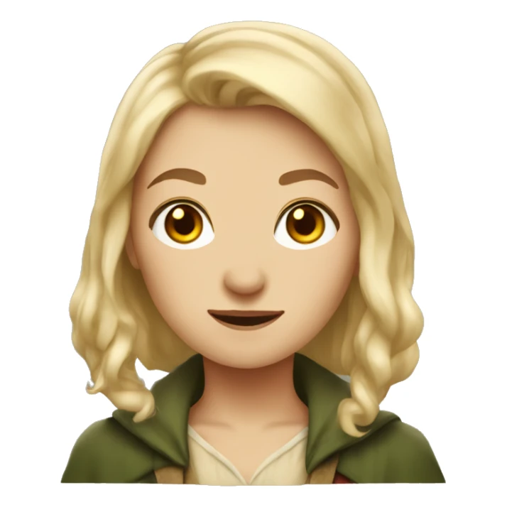 female hobbit with short blonde hair sticker