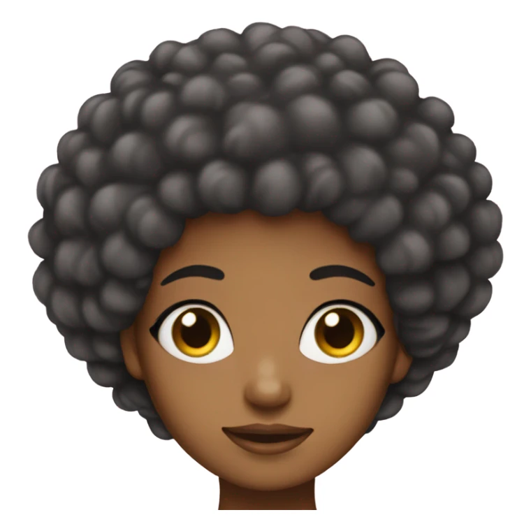 Girl with long eyelashes and a Afro sticker