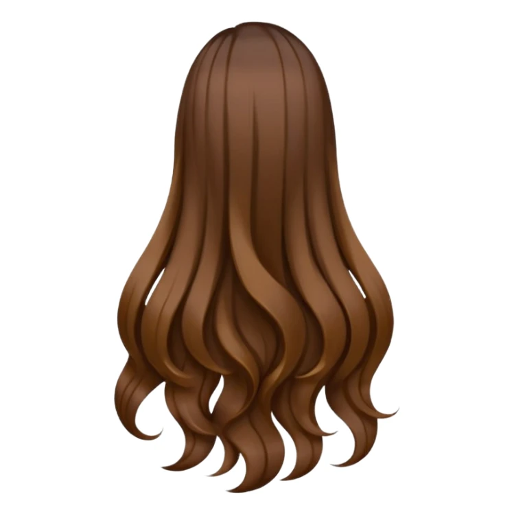 back view of long brown hair sticker