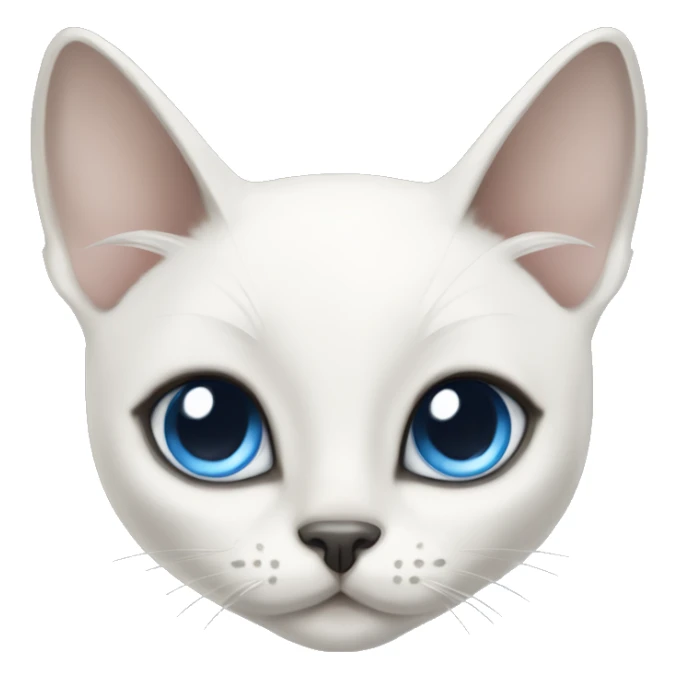 extremely cute kawaii white siamese cat with gray markings and blue eyes sticker