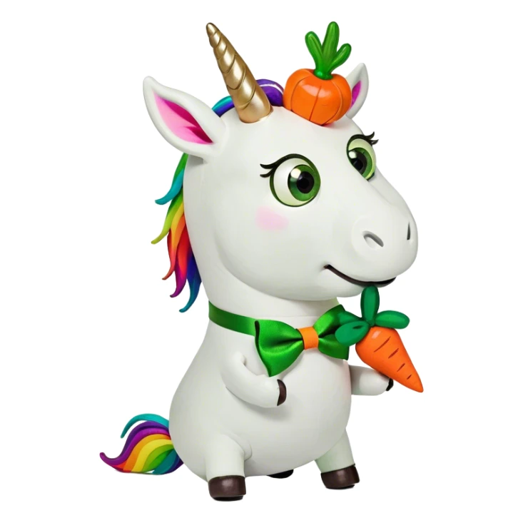 a unicorn with tiny legs and a carrot for a horn  sticker