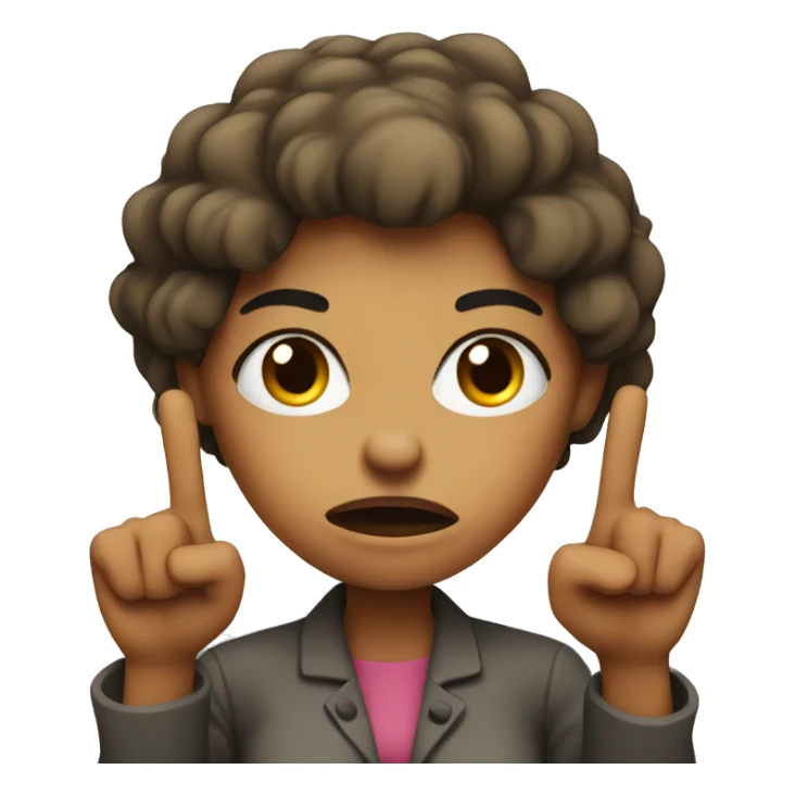 Angry woman holding up 2 fingers sticker