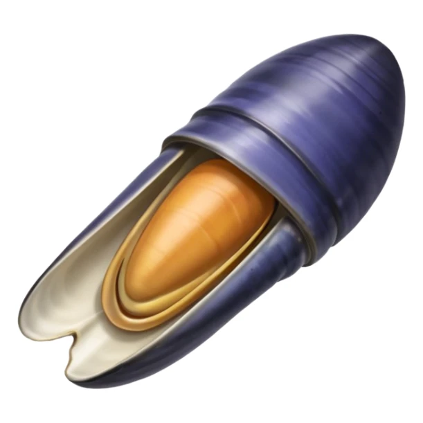 emoji line drawing of one open mussels sticker