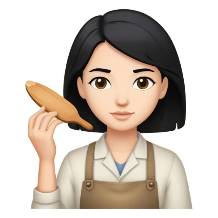 Artesã branca de cabelo preto  sticker