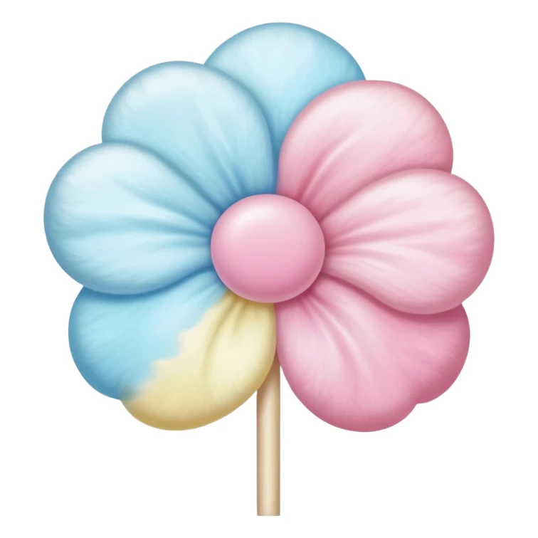 Colorful Chinese cotton candy flower art sticker
