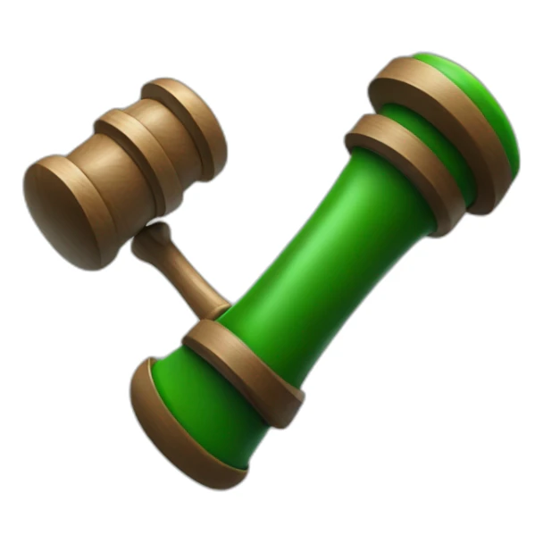 Green AI judge with hammer sticker
