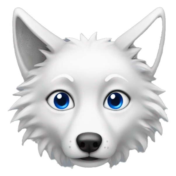 Chat blanc avec yeux bleus et fourrure comme un loup sticker