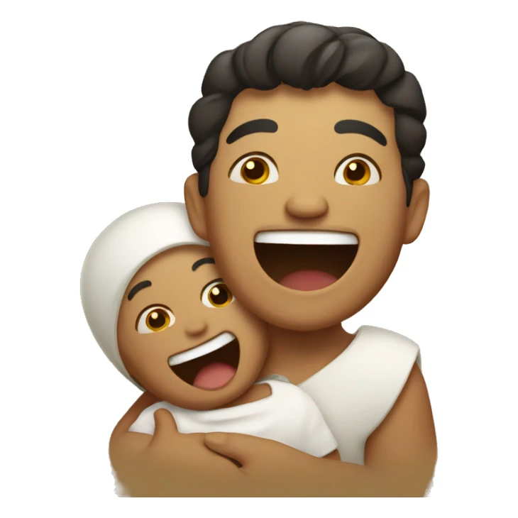 Laughing Mexican with a baby sticker