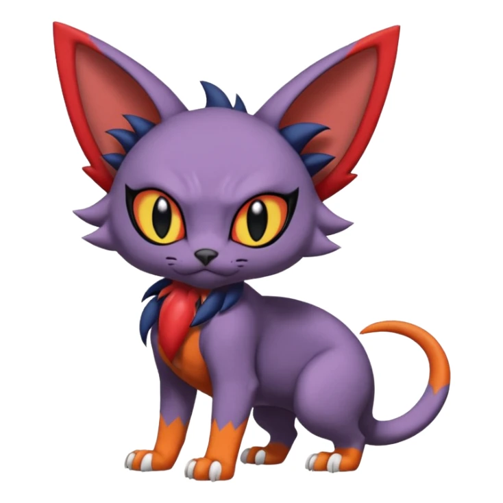 Noibat-Sphynx-Nargacuga-Litten-Torracat-fusion-Fakemon-Pokémon-creature  sticker