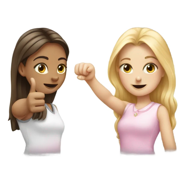 2 white girls pinky swear sticker