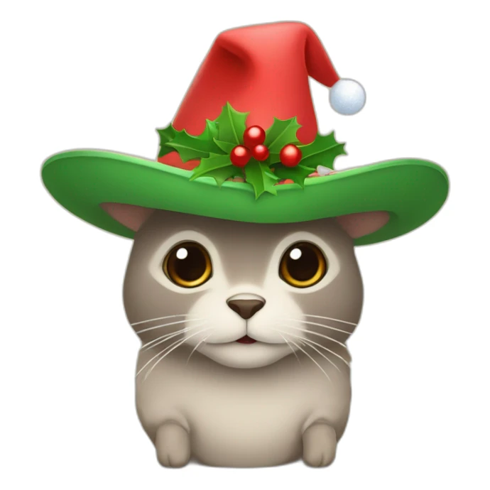 Ardilla con un sombrero de navidad  sticker