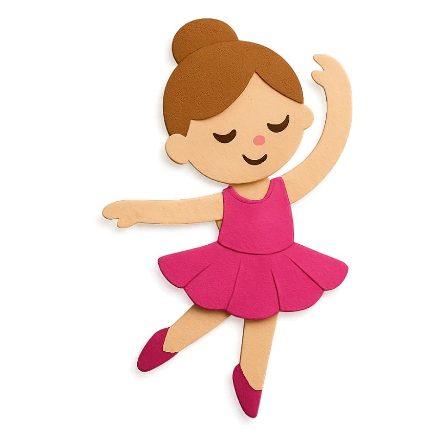 5 year old girl in a ballet pose sticker
